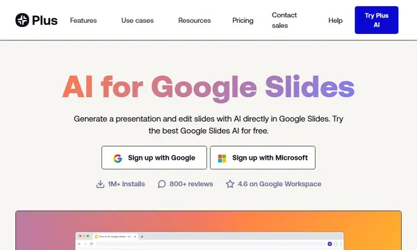 Plus AI for Google Slides screenshot