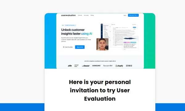 User Evaluation screenshot