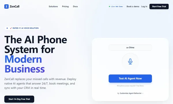 ZenCall.ai | Never Miss a Customer Call screenshot