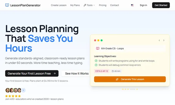 Lesson Plan Generator screenshot