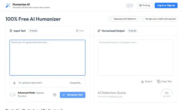 Humanize AI Text screenshot