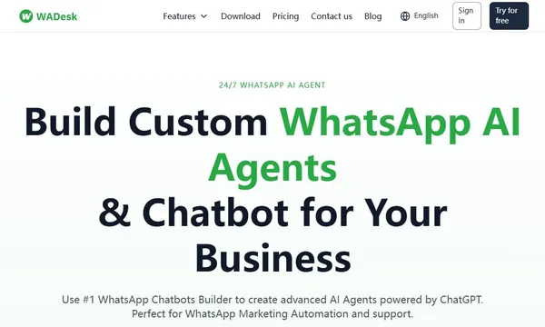 WADesk WhatsApp Chatbot screenshot